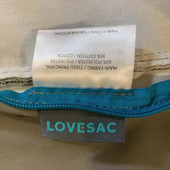 LoveSac Sactionals Cover Lot Medterranea Solid Polylinen Back Cushion 34x21x3 - Picture 7 of 13
